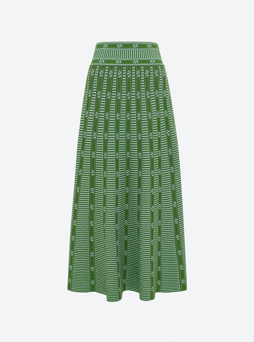 Sofia ™-Green Floral Jacquard Skirt