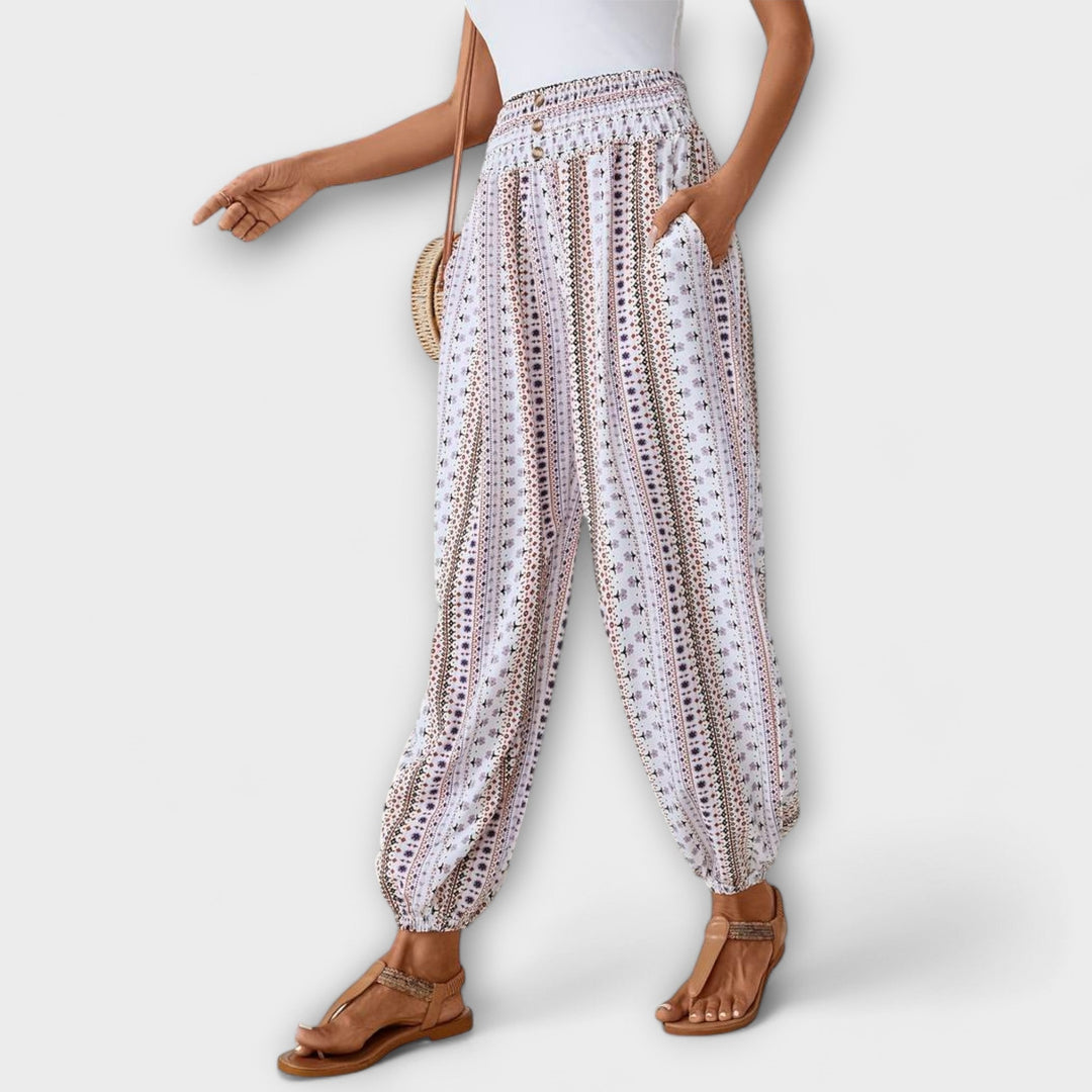 Scarlett - Trousers with Ethnic Graphic