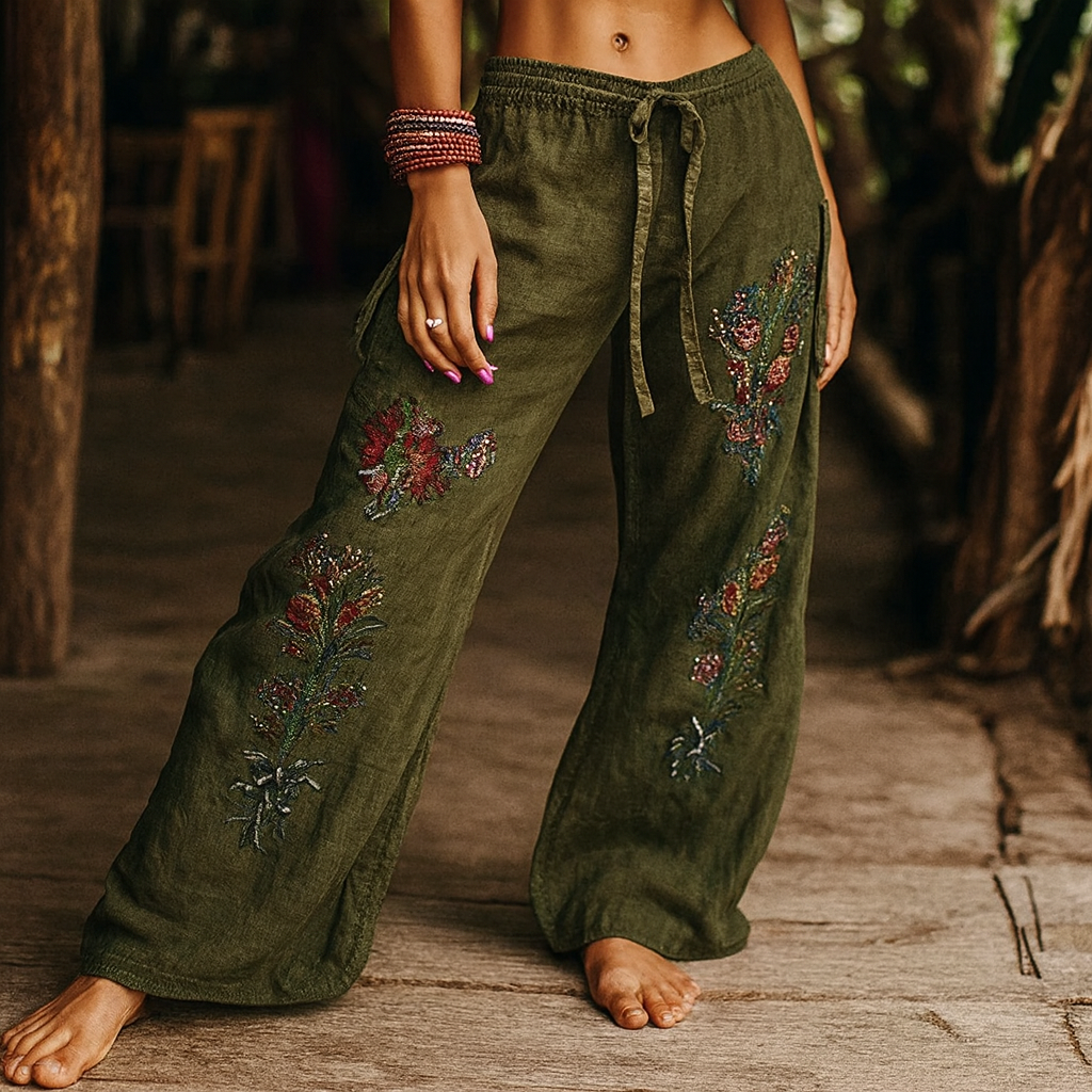 Gladys – Comfortable Yoga Pants in Bohemian Style